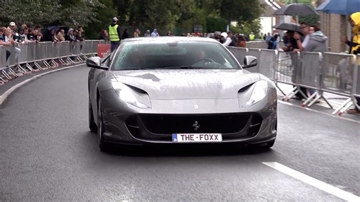 Ferrari 812 Superfast V12 acceleration on public road