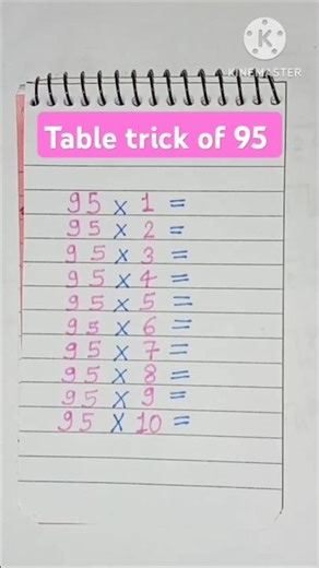 🔥Easy trick to learn table of 95🔥Short Trick to remember table of 95 | #shorts #tables #maths
