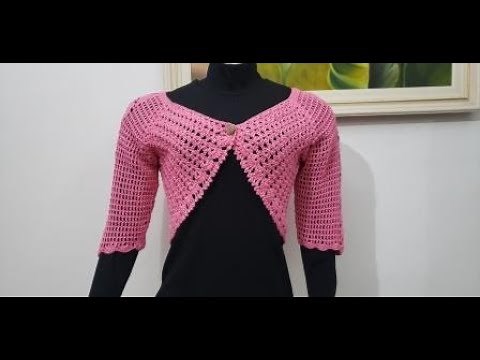 BOLERO DE CROCHÊ ADULTO ROSANGELA