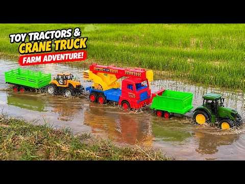 Toy Tractors & Crane Truck Working on the Farm! 🚜🚛 Fun Farming Adventure for Kids