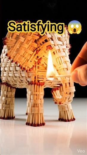Matchstick Elephant Burn 🔥 | Satisfying Fire Art"#Matchstick