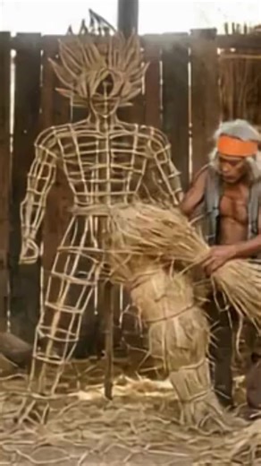 Poor Man Builds Giant Goku Statue Out of Straw