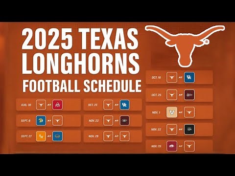 2025 Texas Longhorns Football Schedule | Full Season Game Dates & Matchups