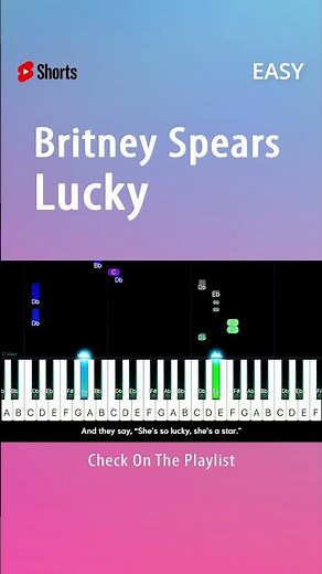 Britney Spears - Lucky - EASY Piano TUTORIAL by Piano Fun Play #shorts