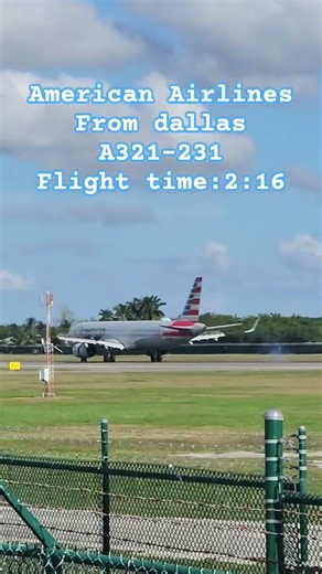 American Airlines a321 arriving at grand Cayman