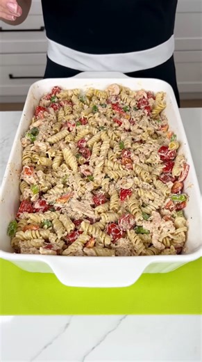 Seafood pasta salad with crab and shrimp