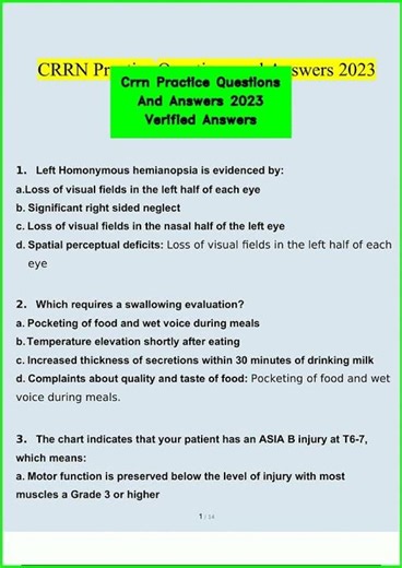 Crrn Practice Questions And Answers 2023 Verified Answers video