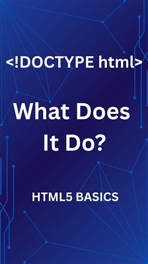 What is !DOCTYPE html? | HTML5 DOCTYPE Explained #Shorts #webdevelopment #html #scacademy