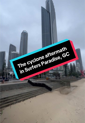 Saturday morning in Surfers Paradise. Lots of damage around but for most part we are good! #fyp #foryou #surfersparadise #cyclone #cyclonealfred