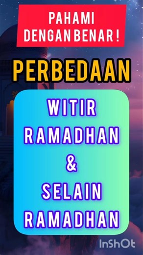 Witir Ramadhan & Selain Ramadhan, Ini Bedanya! #sholatwitir ##witir #tahajjud #doasholat