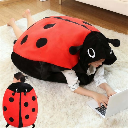 Wearable Ladybug Pillow,Wearable Plush, Lady Bug Wearable Pillow, Giant Big Bug Plush for Children and Adults