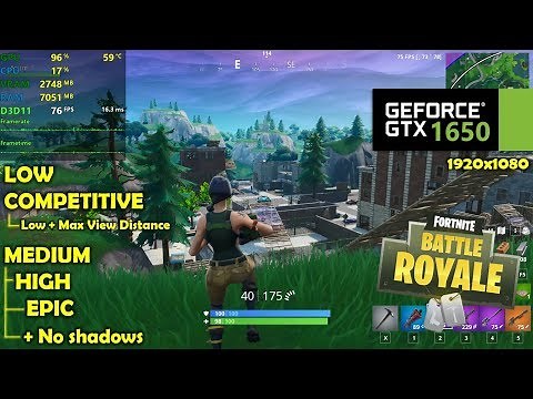 GTX 1650 | Fortnite Battle Royale - 1080p All Settings! - Ultimate Benchmark!
