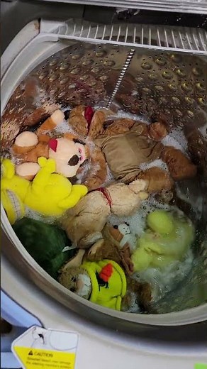 Plushies in the Washing Machine! Stuffed Animals Take a Bath!
