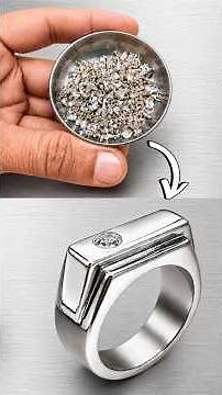 💍 Handmade Silver Men's Ring with Diamond | Complete Jewelry Making Process #jewelrymaking #silver