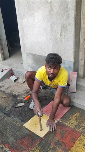 Fast Tile Installation ⚡#TileWork #FloorTiles #ConstructionWork