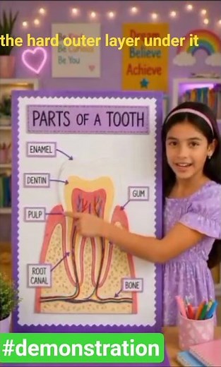 "Parts of a Tooth | Human Teeth Structure Explained | Class 10 Biology#scienceproject#shorts