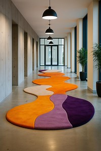 Hand-tufted Wool Runner Rug: Abstract Wavy Design, Modern Hallway Accent - Etsy
