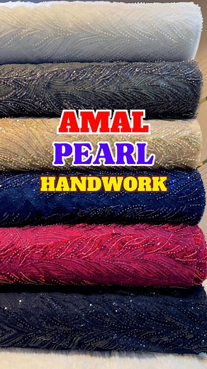 35K views · 69 reactions | Amal pearl handwork net embroidery fabric...