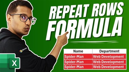 This Excel FORMULA Repeats Rows for You (Ditch Copy-Paste) | Sumit Bansal