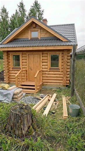 Building a Log Cabin Sauna from Start to Finish