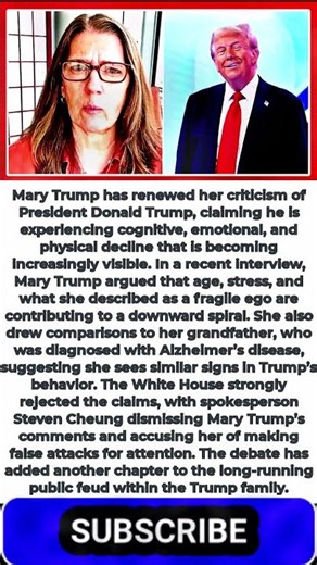 Mary Trump Sounds Alarm on Donald Trump’s ‘Impossible to Hide’ Decline