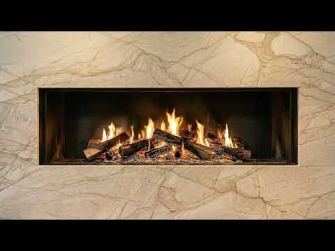 Elegant Veined Marble Fireplace | Modern Fireplace Ambience | 10 Hours