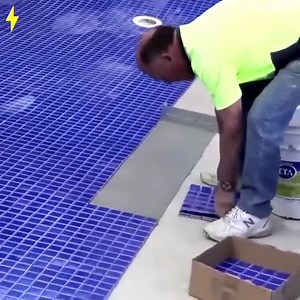Satisfying Moment Of Work 😍😍 Tile a Swimming Pool Floor | Tribble Reese