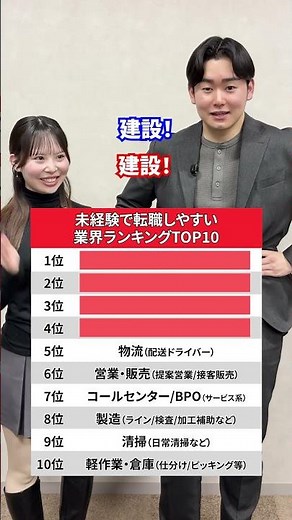 未経験で転職しやすい業界ランキングTOP10