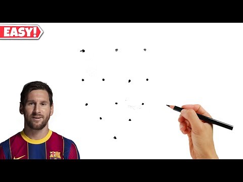 Lionel Messi Drawing from Dots // Easy Lionel Messi Drawing