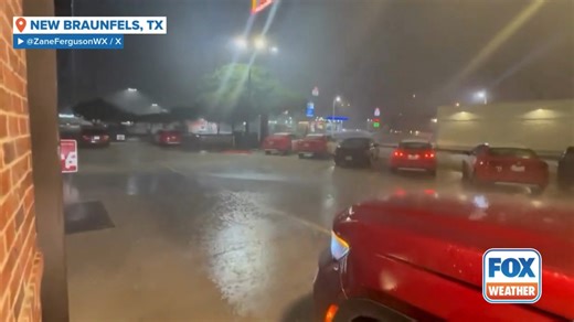 It was a wet evening in New Braunfels, Texas, on Monday night as the city was drenched by heavy rain accompanied by lightning. #texas #rain #lightning #FoxWeather | FOX Weather