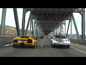 Lamborghini Murcielago and Nissan GTR Black Edition