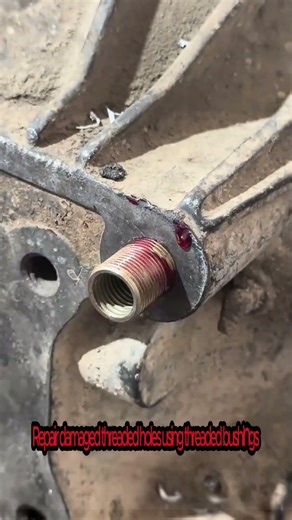 Repair damaged threaded holes using threaded bushings