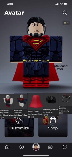 Injustice Superman Roblox Avatar Guide
