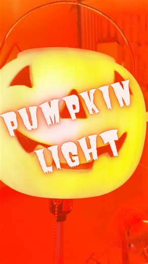 Make a pumpkin bucket light! I’ve seen people make this outside but only one person do an inside lamp. If you know who I’m talking about let me know so I can tag them. The steps are: 1-find a lamp that works in this manner. 2- get a pumpkin bucket. 3- safely cut out a hole in the pumpkin bucket that fits the lamp. 4-Stick an LED light in and you’ve got a pumpkin light. Video description First, we see a light on a shelf that looks like a Halloween pumpkin bucket. Then we see a lamp with a shade t