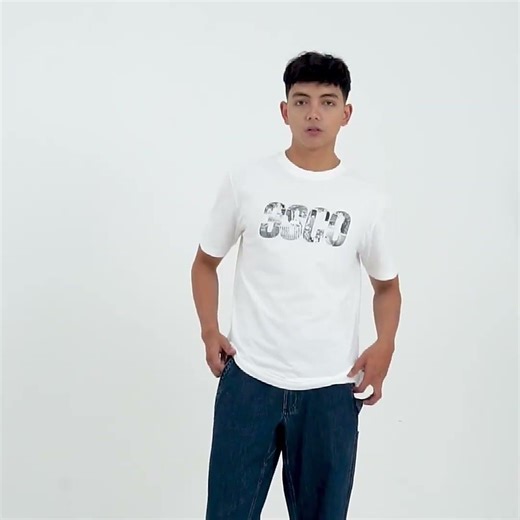 3Second Kaos Pria Katun Lengan Pendek Logo Script OL-C411223