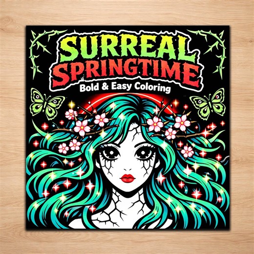 Spring Coloring Pages – Surreal Botanical Girl Portraits Set - Etsy