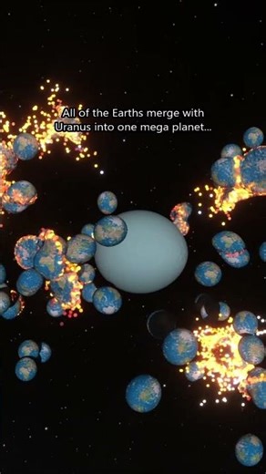 What If 100 Earths Were Orbiting Uranus? 😳🌍 #spacesim