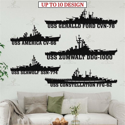 Military Navy Ship Metal Sign, US Navy Warship Wall Decor - Etsy