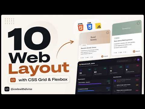 10 Real World CSS Layouts Every Developer Must Know With CSS Grid & Flexbox | HTML CSS Project