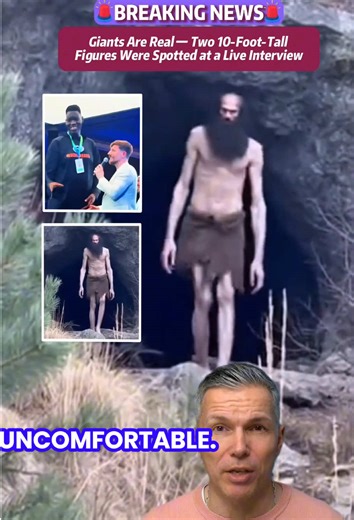 Giants Are Real — Two 10-Foot-Tall Figures Were Spotted at a Live Interview.#scary #scarytok #giant #terrifying #truestory