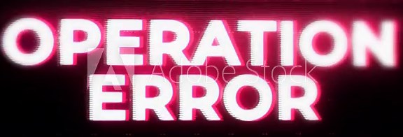 Operation Error Warning Alert Error Message flashing on Screen, Computer system crash. interface system failure window, fatal and critical errors messages. Damaged computer problem, system maintenance