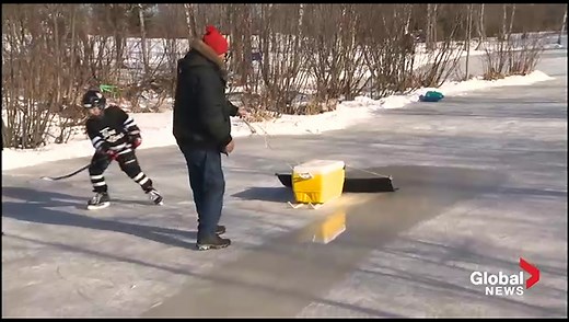 New Brunswick grandfather creates make-shift Zamboni for backyard ice rink