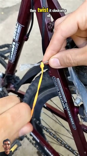 A Simple Trick to Tidy Up Your Bike’s Brake Cable” #BikeHack #DIYFix #CreativeTrick