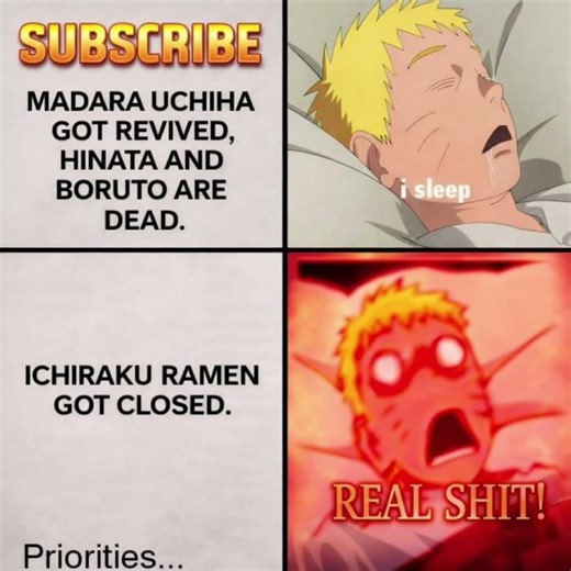 Naruto’s priorities are CRAZY 😭🍜Ramen Everything else 💀