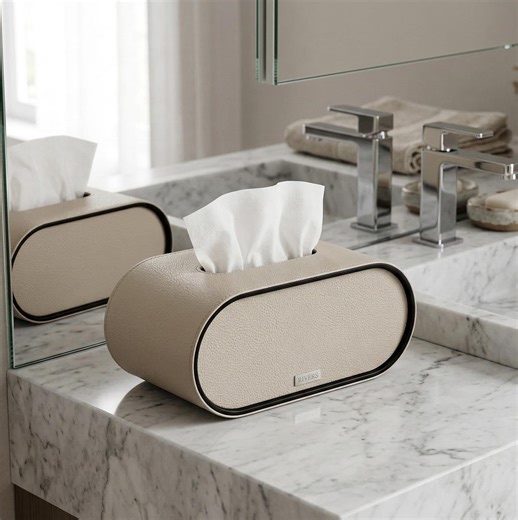 Modern Leather Tissue Box Cover – Minimalist Bathroom Tissue Holder, Elegant Vanity Decor for Bathroom, Bedroom or Office - Etsy
