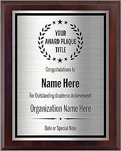 Award Plaques Personalized with Your Text and Title - Engraved Plaque Customized for Employee Appreciation, Recognition, Retirement, Service - Custom Awards for Employees, Co-Worker, Friends - Choose Your Size: (9x12 Silver/Black)