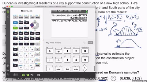 Calculating a confidence interval for the difference of proportions