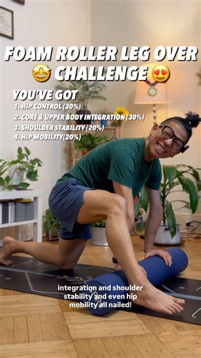 FOAM ROLLER LEG OVER CHALLENGE #mobilitychallenge #yogawithdj
