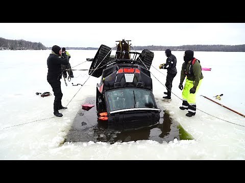 Recovery of Side By Side ATV that fell through thin ice. Ann Lake, MN