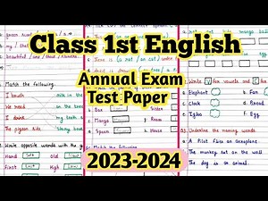 Class 1 Final Exam Question Paper 2023| Class 1 English Annual Exam Paper| Ukg